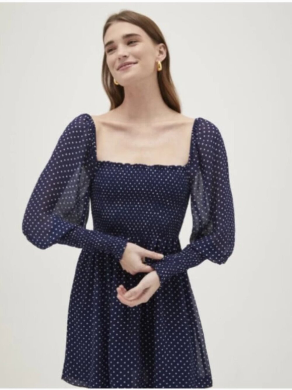 NWOT Hill House Home The Grace Mini Nap Dress in Navy Polka Dot.....XS